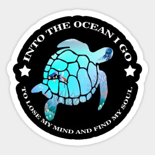 Colorful Turtle Into The Ocean I Go Costume Gift Sticker
